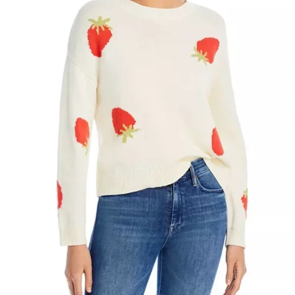 Rails “Perci” Cream Sweater with Red Strawberry Design. Size XS - Picture 2 of 12